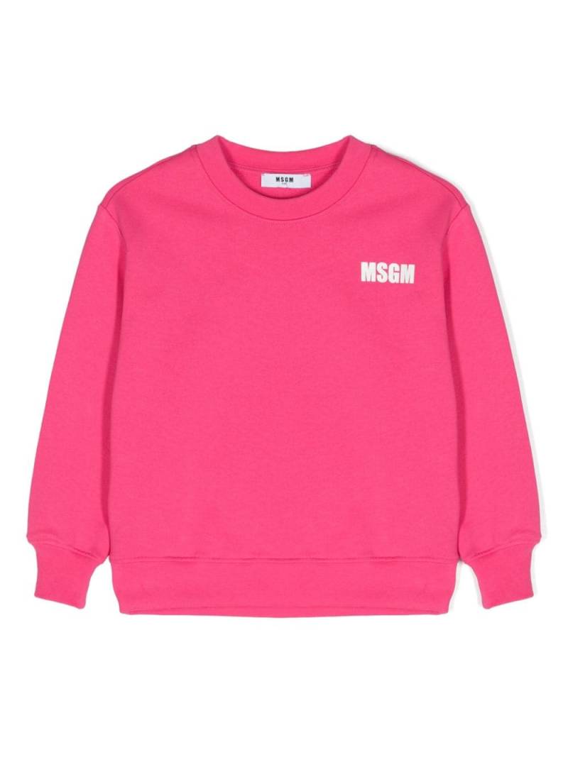 MSGM Kids logo-print cotton sweatshirt - Pink von MSGM Kids