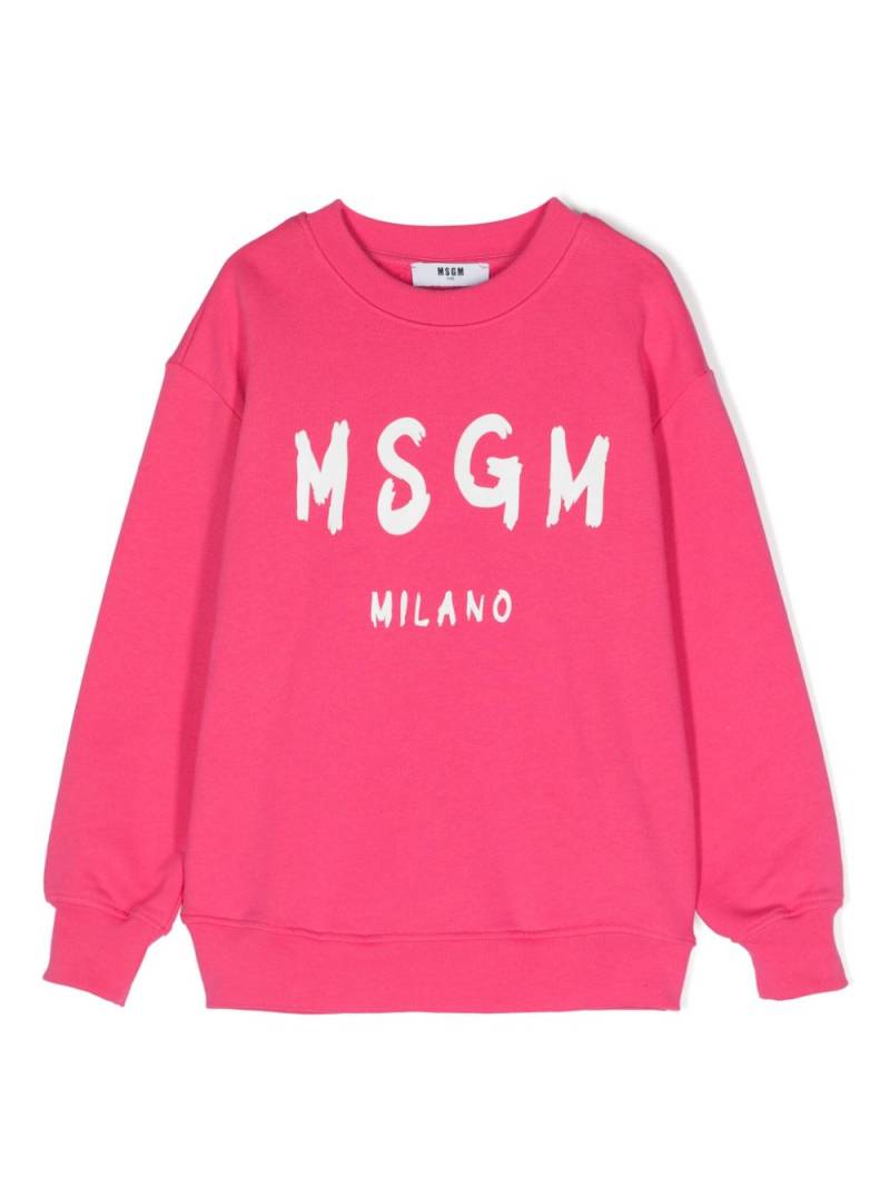 MSGM Kids logo-print cotton sweatshirt - Pink von MSGM Kids