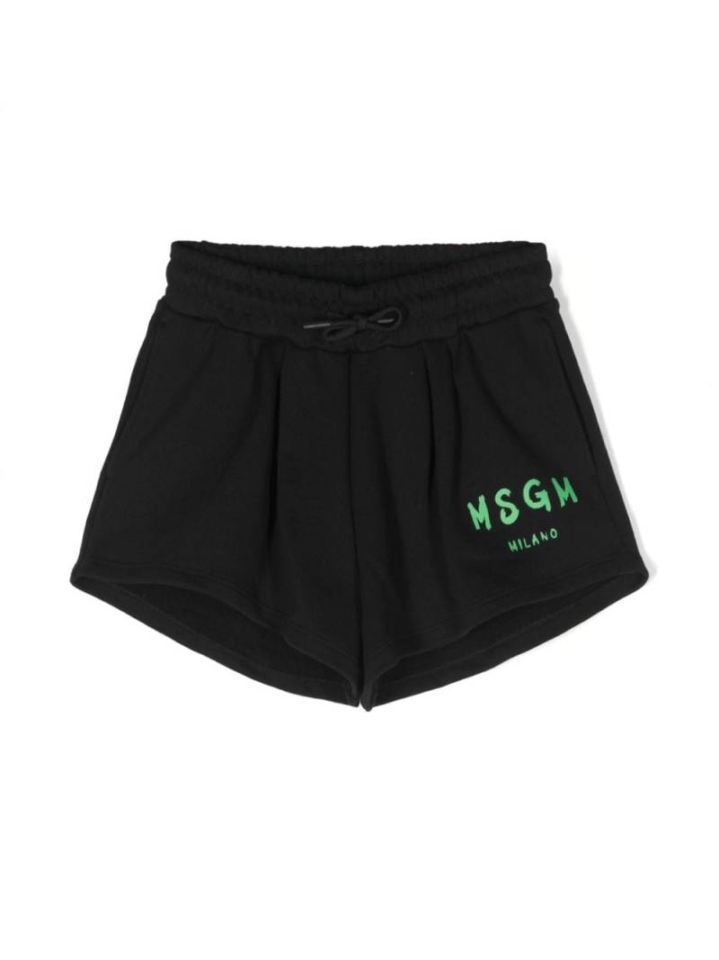 MSGM Kids logo-print cotton track shorts - Black von MSGM Kids