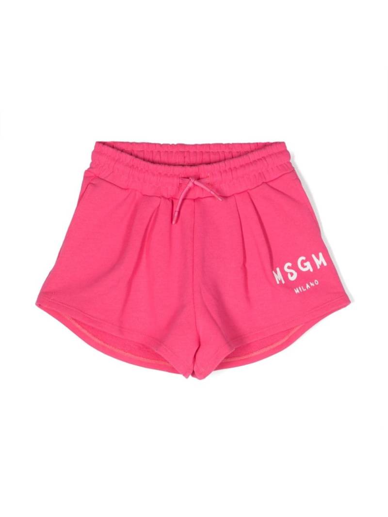 MSGM Kids logo-print cotton track shorts - Pink von MSGM Kids