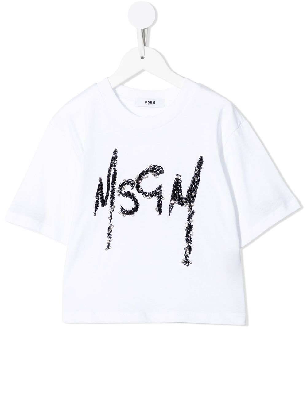 MSGM Kids logo-print cropped T-shirt - White von MSGM Kids