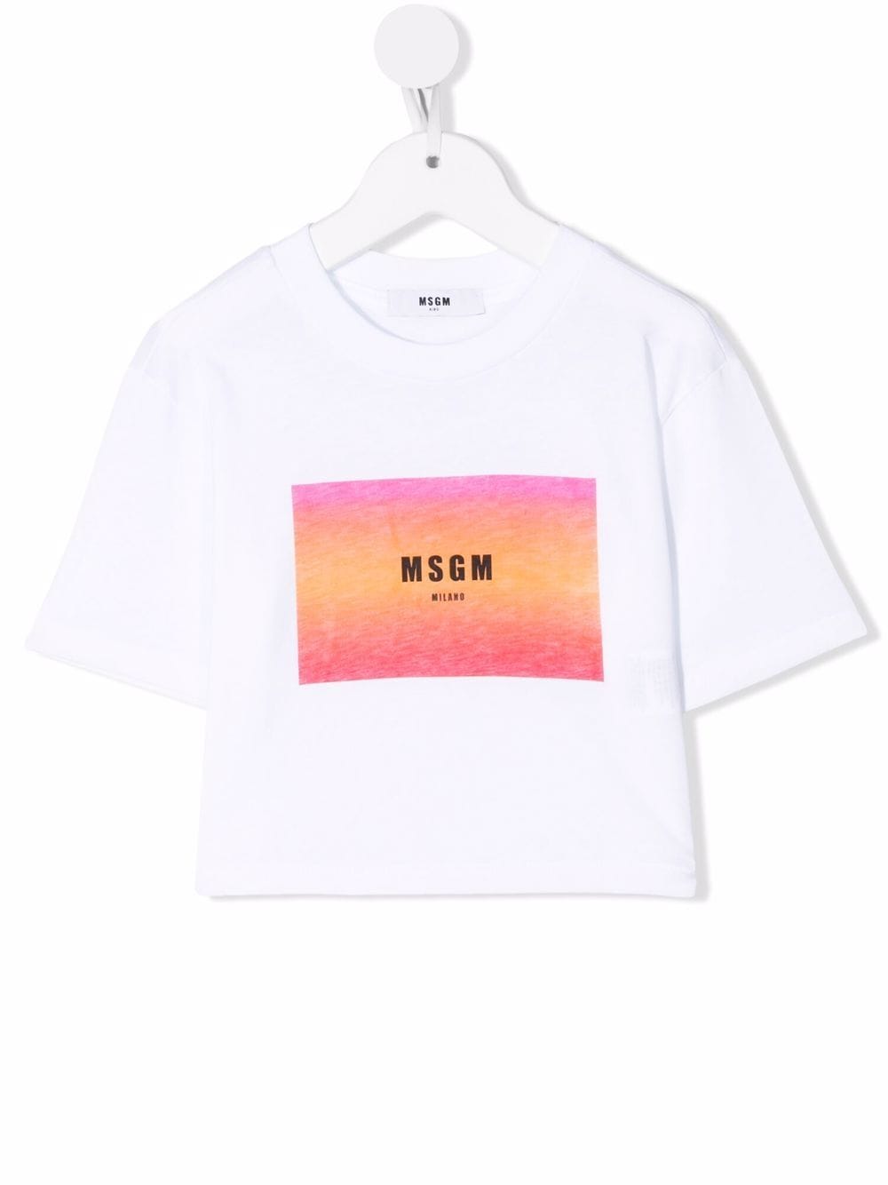 MSGM Kids logo-print cropped T-shirt - White von MSGM Kids