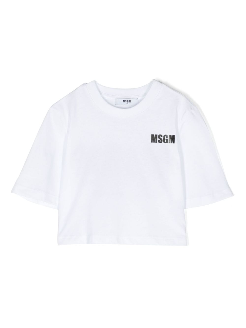 MSGM Kids logo-print cropped T-shirt - White von MSGM Kids