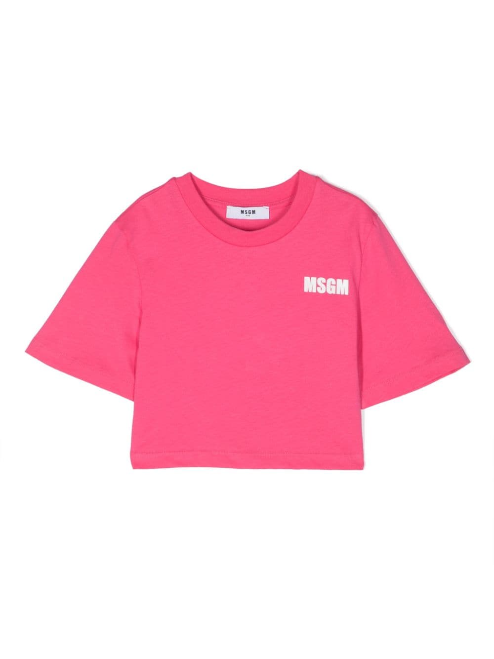 MSGM Kids logo-print cropped cotton t-shirt - Pink von MSGM Kids