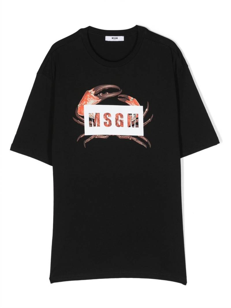 MSGM Kids logo-print detail T-shirt - Black von MSGM Kids