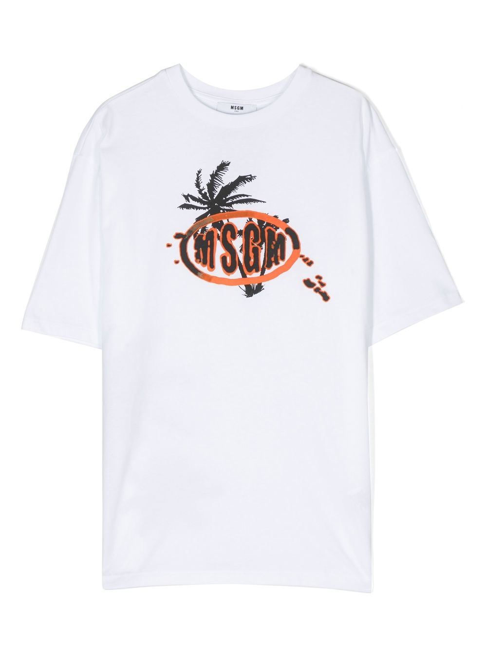 MSGM Kids logo-print detail T-shirt - White von MSGM Kids