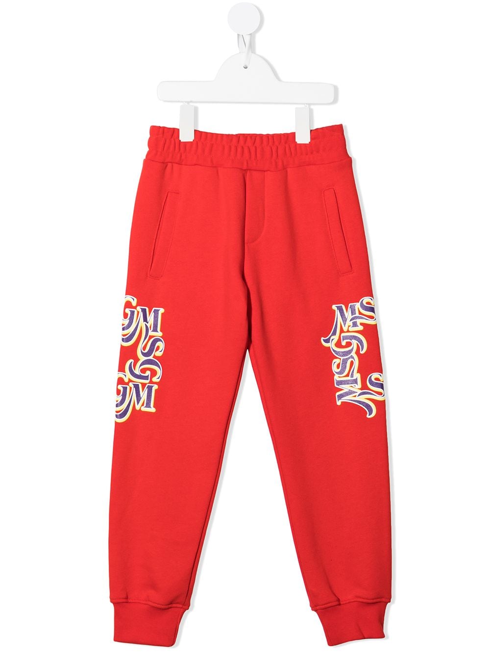 MSGM Kids logo-print fleece sweat pants - Red von MSGM Kids