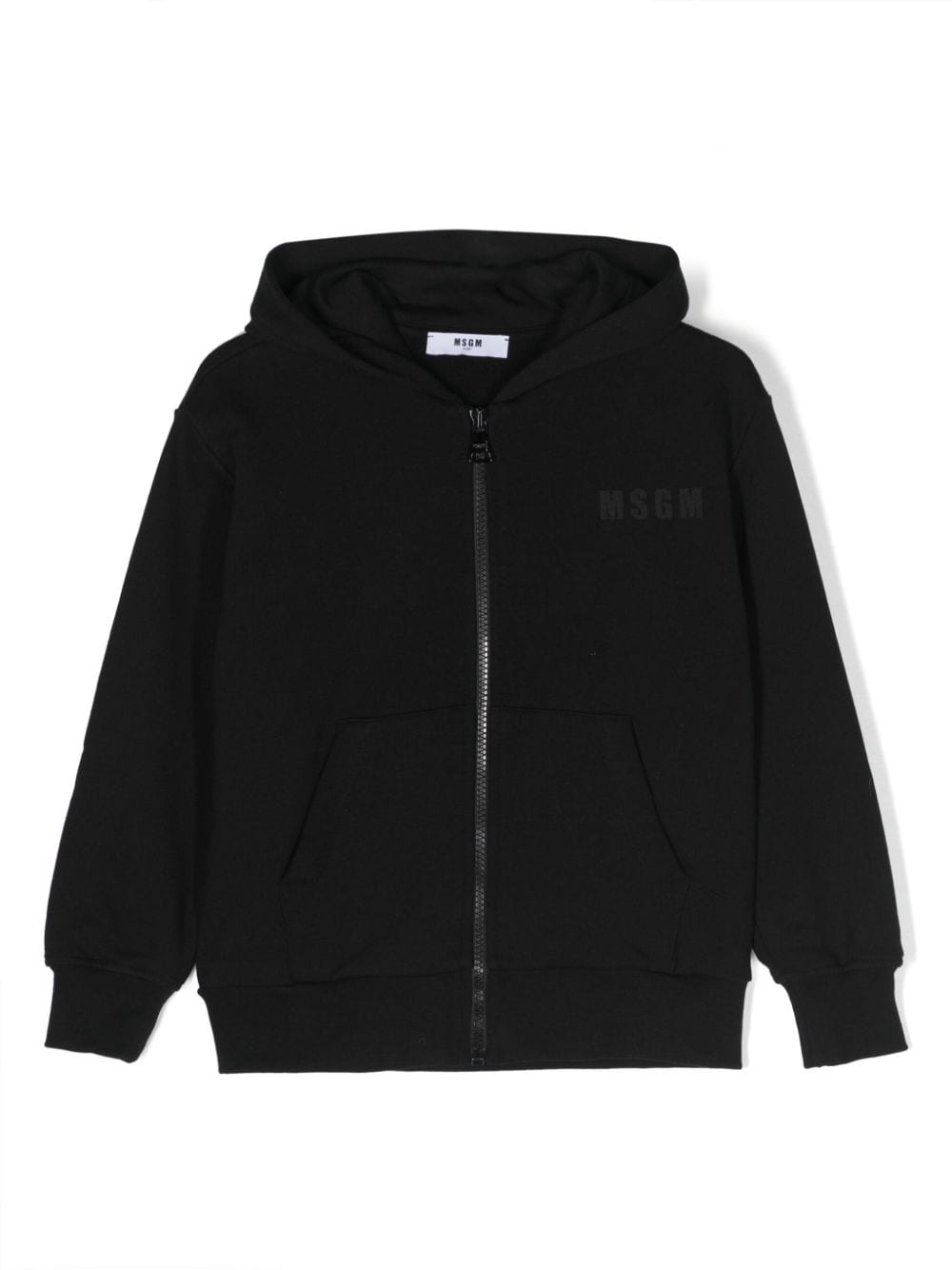 MSGM Kids logo-print hooded zip-up hoodie - Black von MSGM Kids