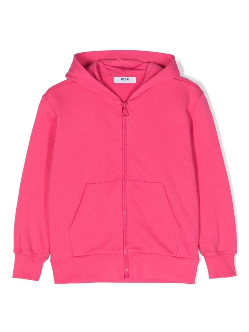 MSGM Kids logo-print hooded zip-up hoodie - Pink von MSGM Kids