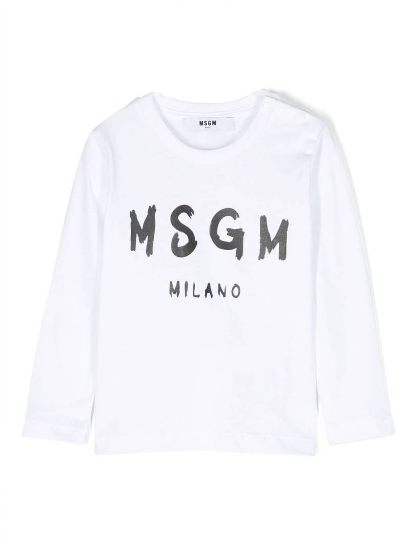 MSGM Kids logo-print long-sleeve T-shirt - White von MSGM Kids