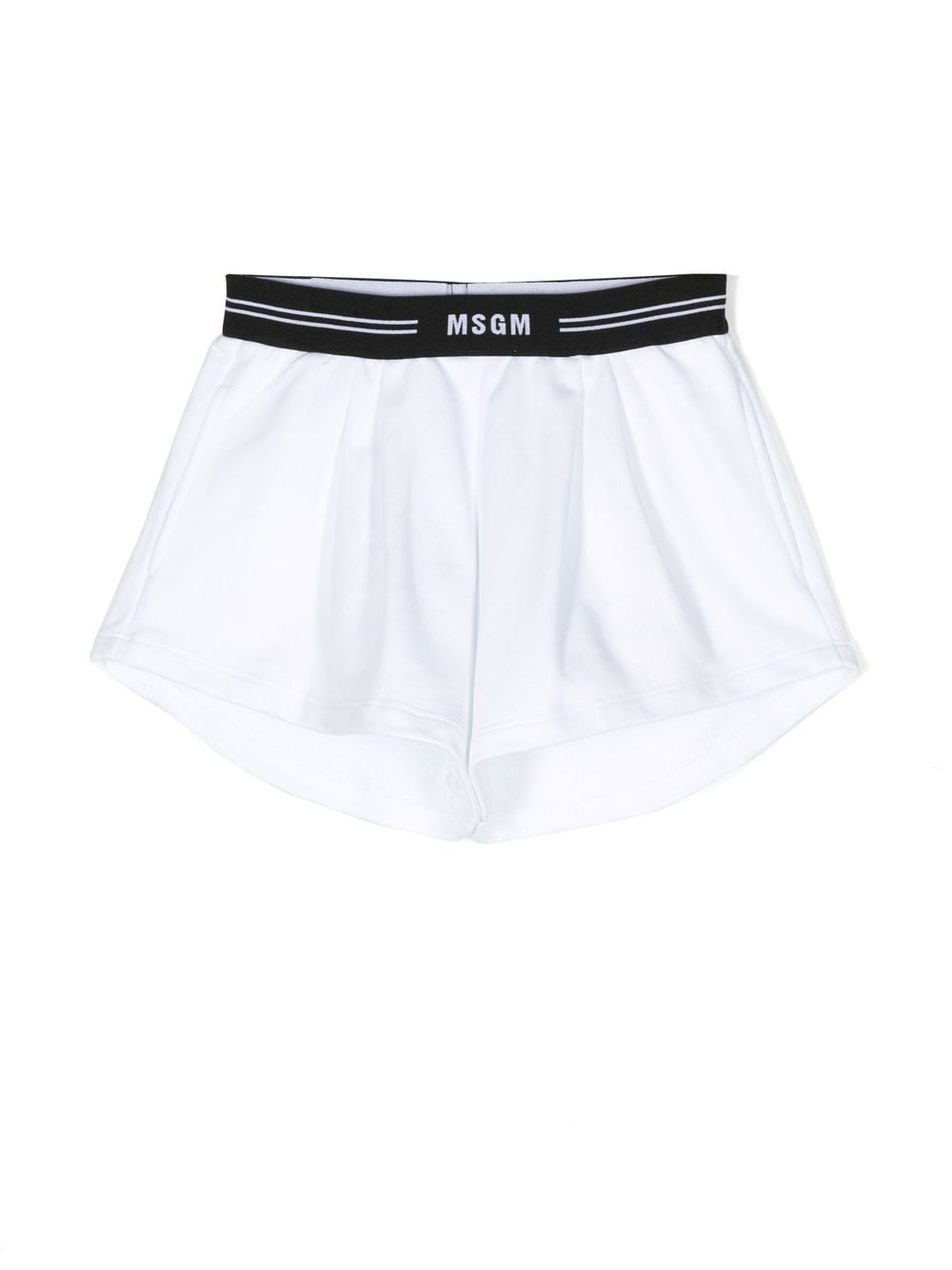 MSGM Kids logo-print pleated shorts - White von MSGM Kids