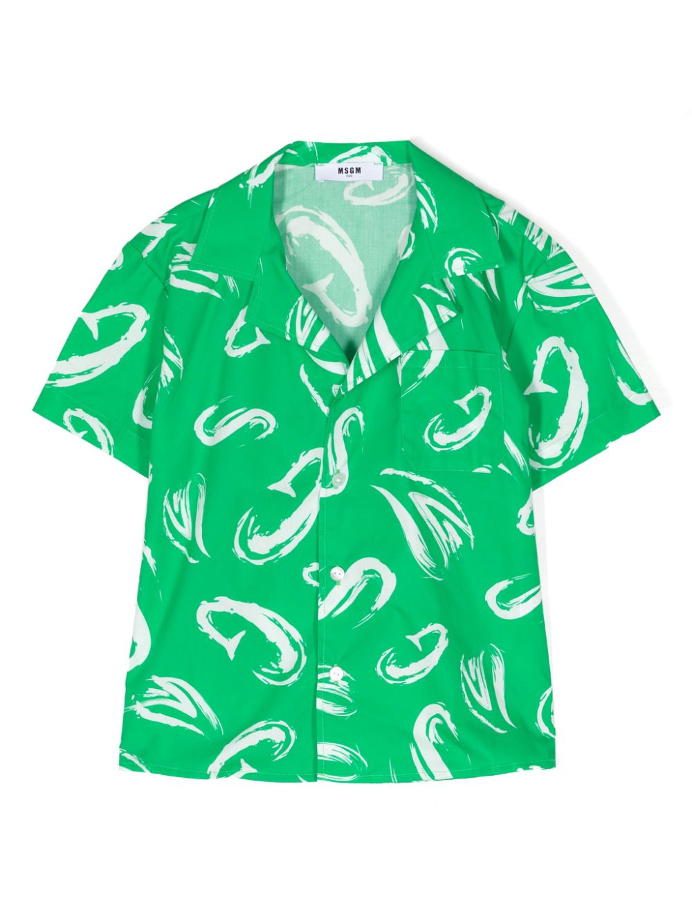 MSGM Kids logo-print poplin shirt - Green von MSGM Kids