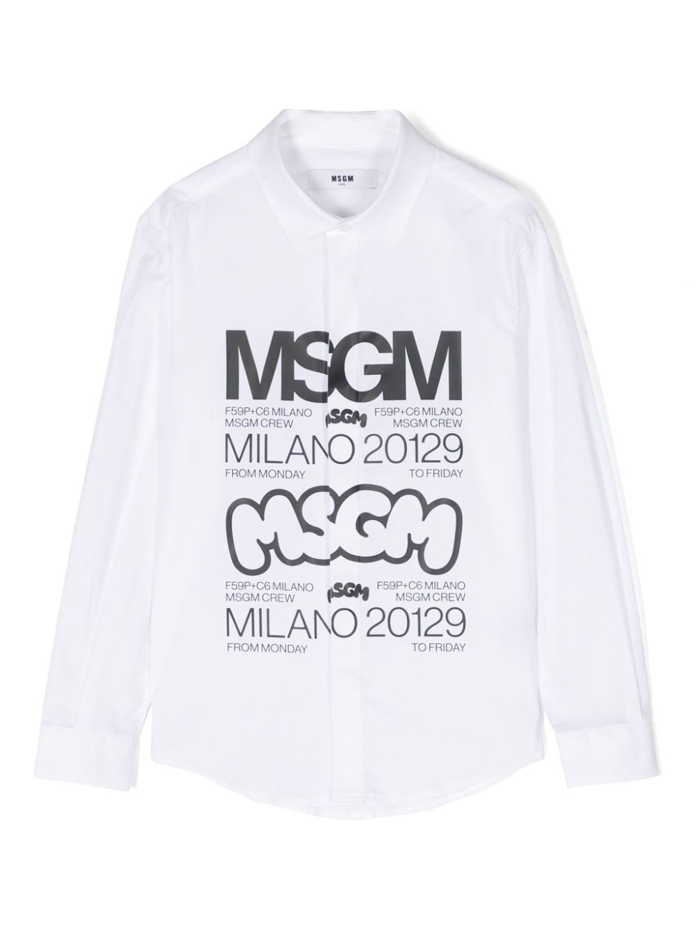 MSGM Kids logo-print poplin shirt - White von MSGM Kids
