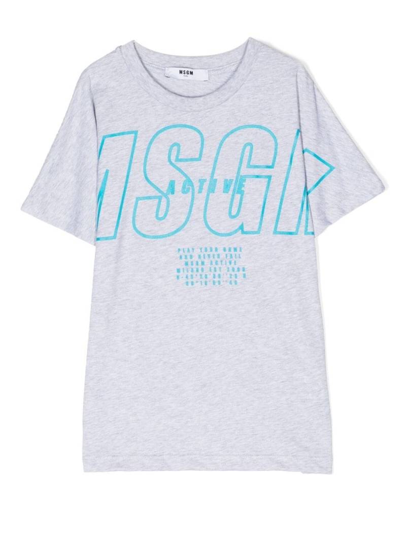 MSGM Kids logo-print short-sleeve T-shirt - Grey von MSGM Kids