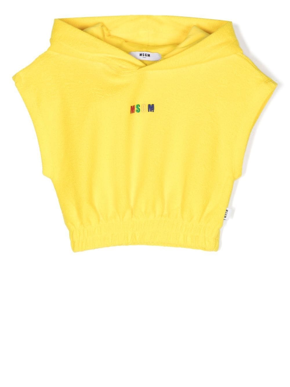 MSGM Kids logo-print sleeveless hoodie - Yellow von MSGM Kids