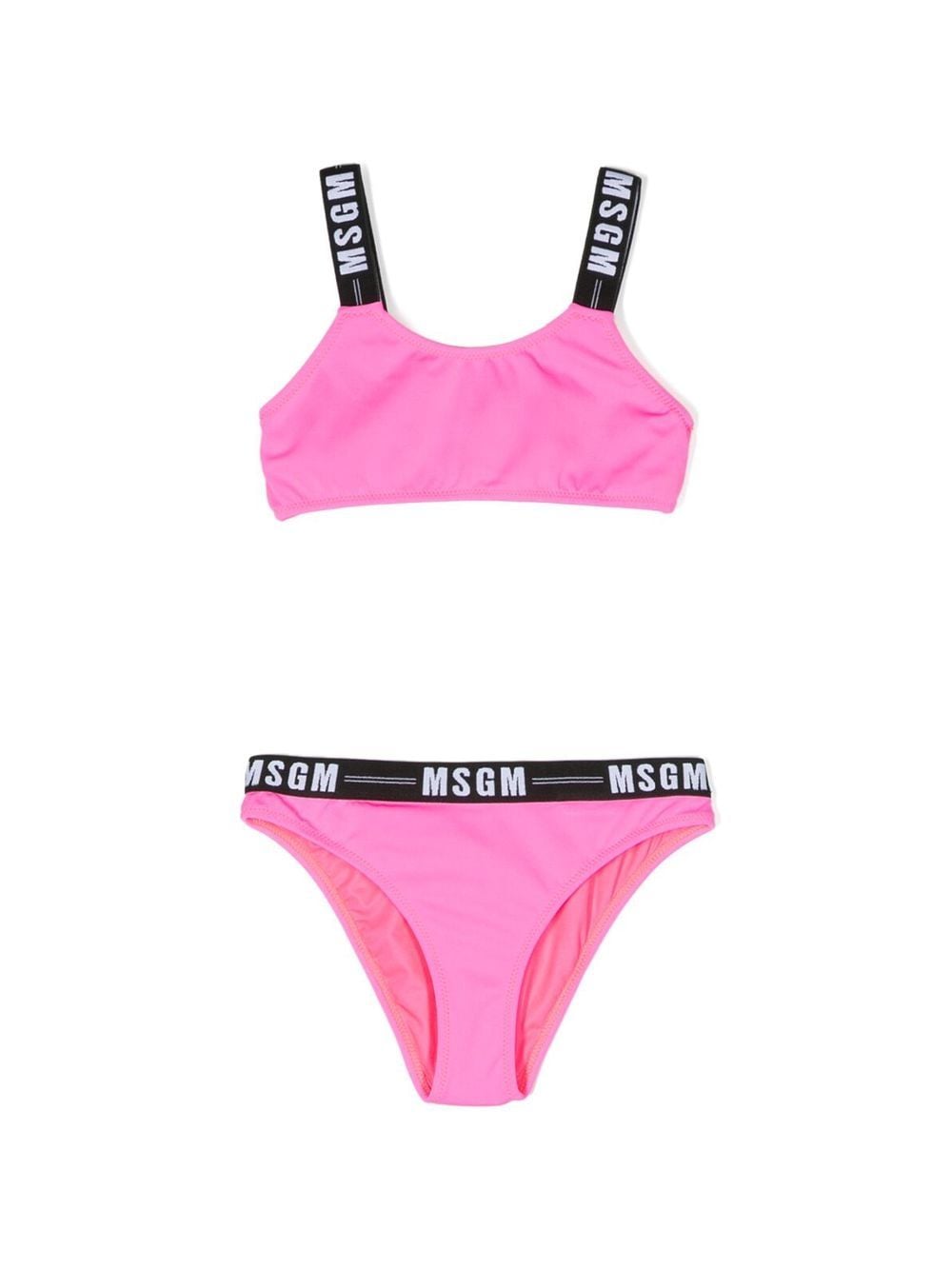 MSGM Kids logo-print strap bikini set - Pink von MSGM Kids