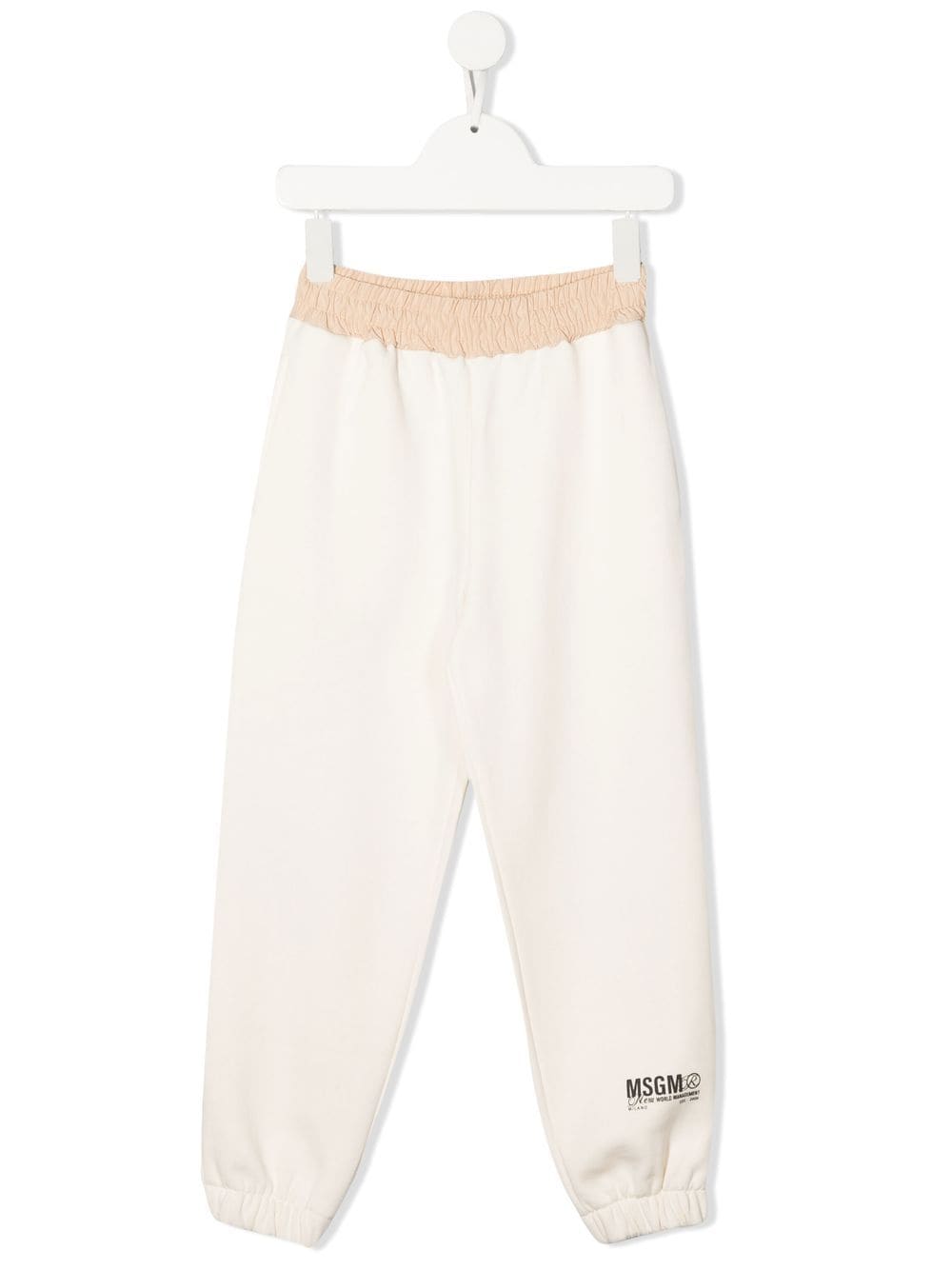 MSGM Kids logo-print cotton trousers - Neutrals von MSGM Kids