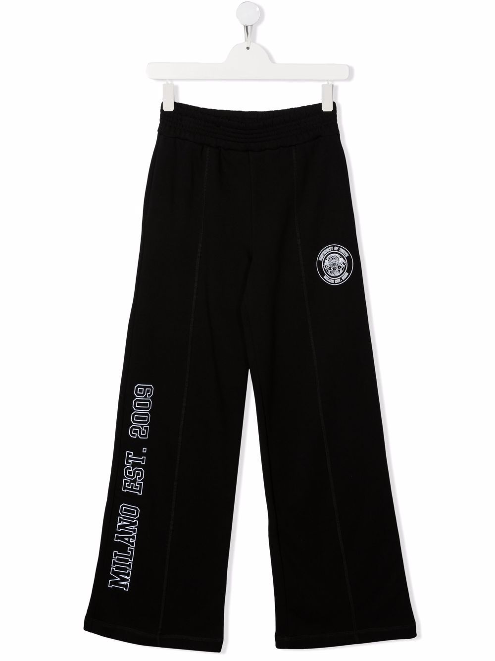 MSGM Kids logo-print wide-leg cotton track pants - Black von MSGM Kids
