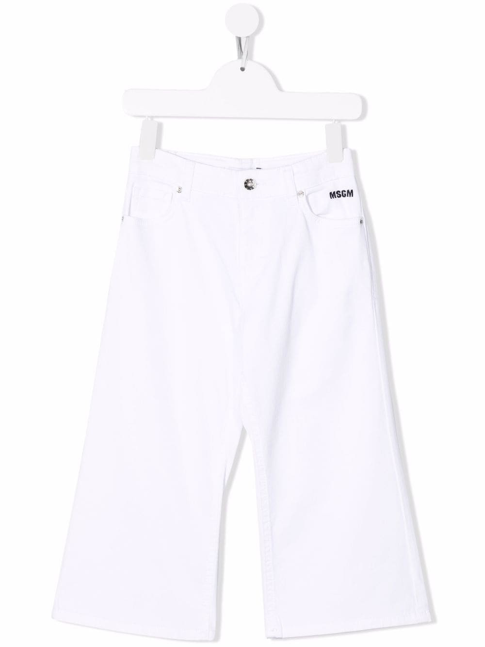 MSGM Kids logo-print wide-leg jeans - White von MSGM Kids