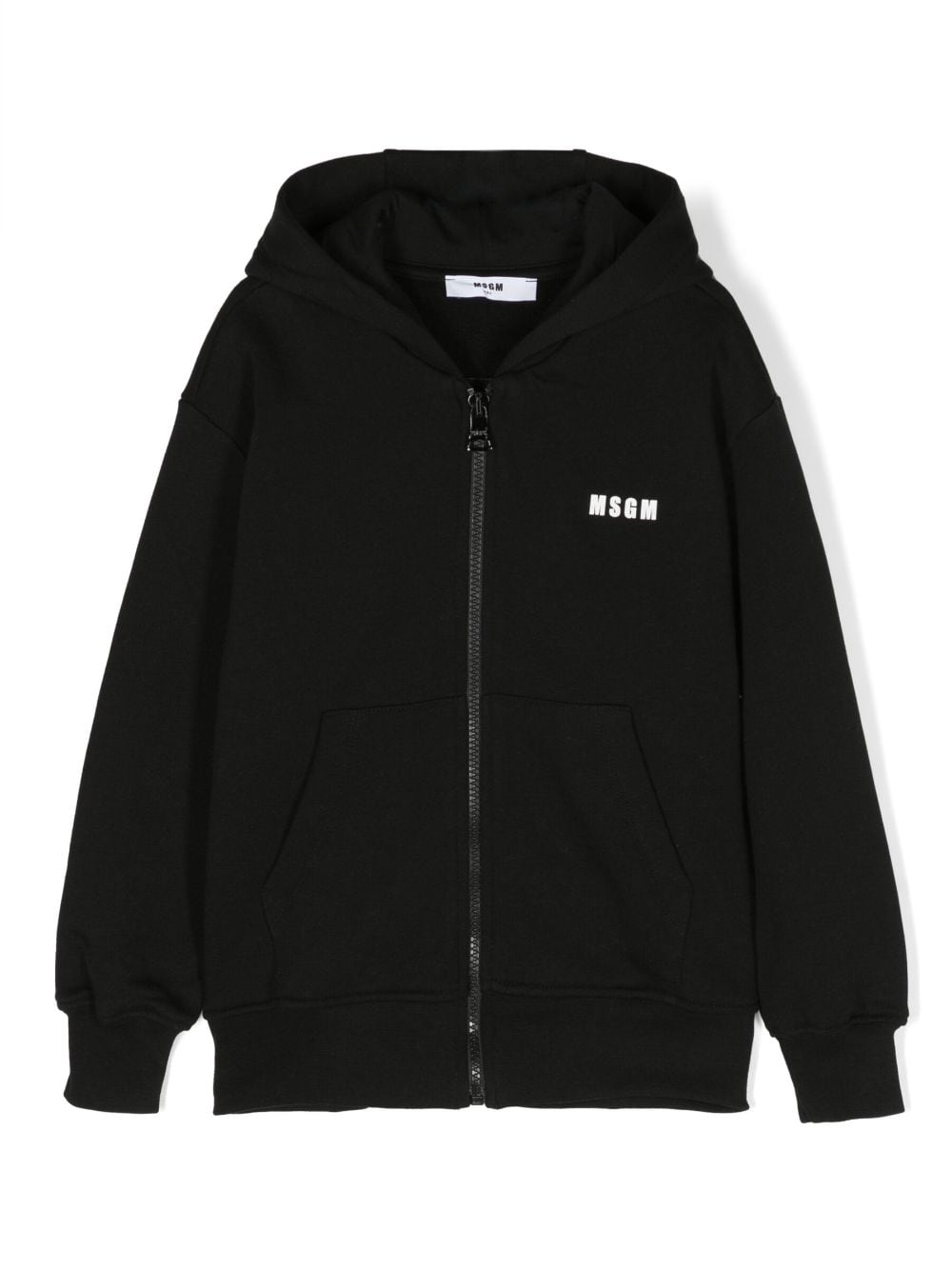 MSGM Kids logo-print zip-up hoodie - Black von MSGM Kids