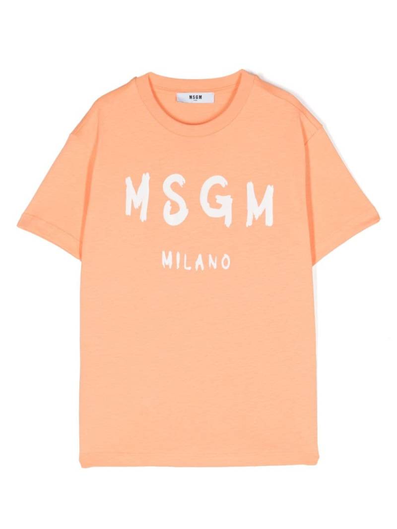 MSGM Kids logo-printed cotton T-shirt - Orange von MSGM Kids