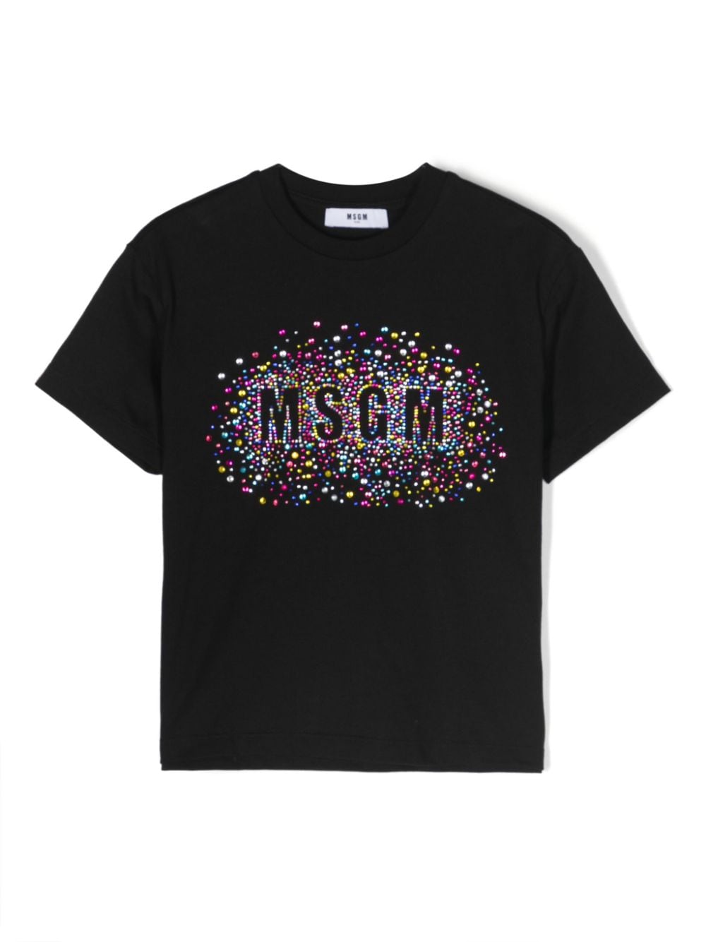 MSGM Kids logo rhinestone-embellished cotton T-shirt - Black von MSGM Kids