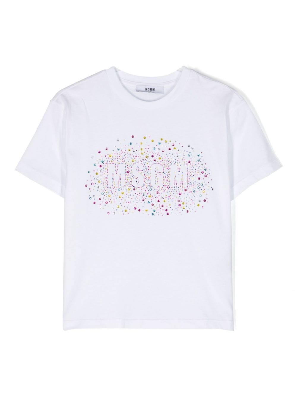 MSGM Kids logo rhinestone-embellished cotton T-shirt - White von MSGM Kids