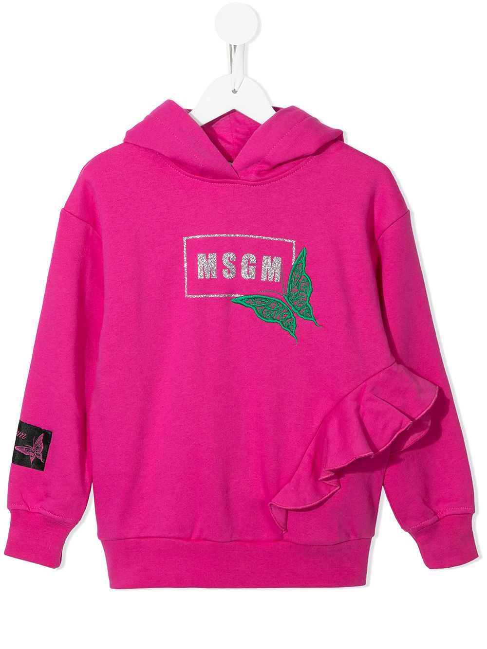 MSGM Kids logo ruffled hoodie - Pink von MSGM Kids