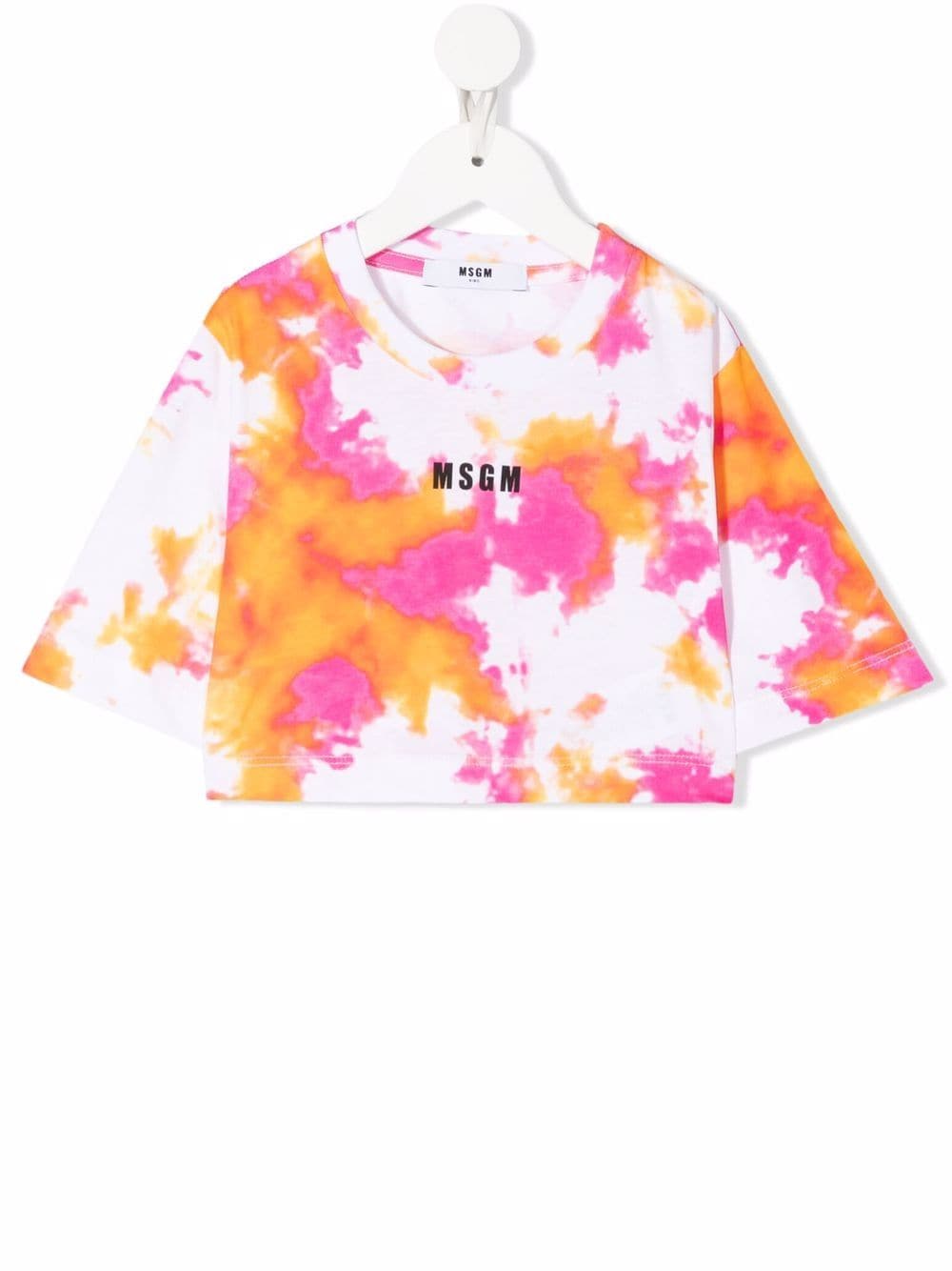 MSGM Kids logo tie-dye T-shirt - White von MSGM Kids