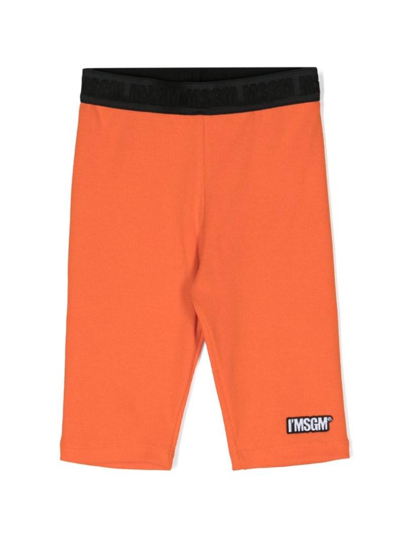 MSGM Kids logo-waistband cotton shorts - Orange von MSGM Kids