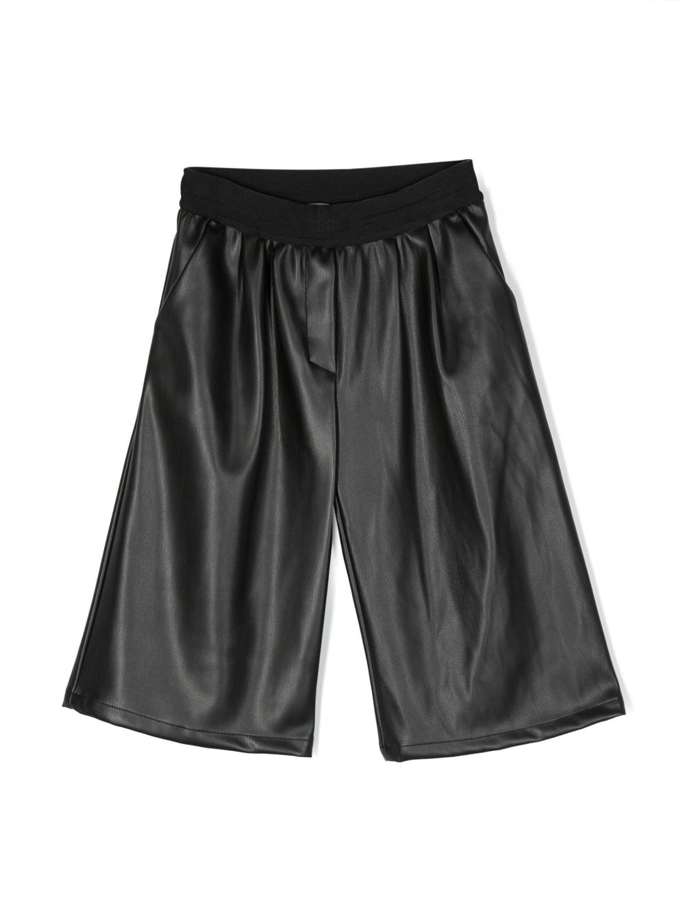 MSGM Kids logo-waistband pleated trousers - Black von MSGM Kids