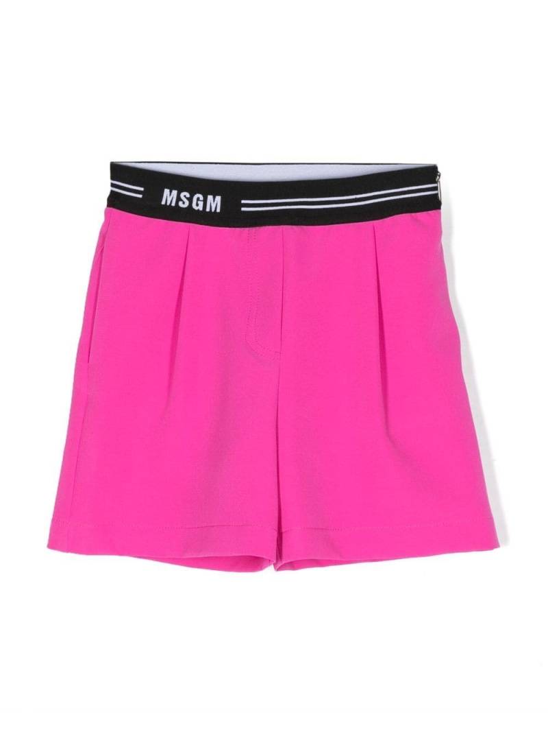MSGM Kids logo-waistline shorts - Pink von MSGM Kids