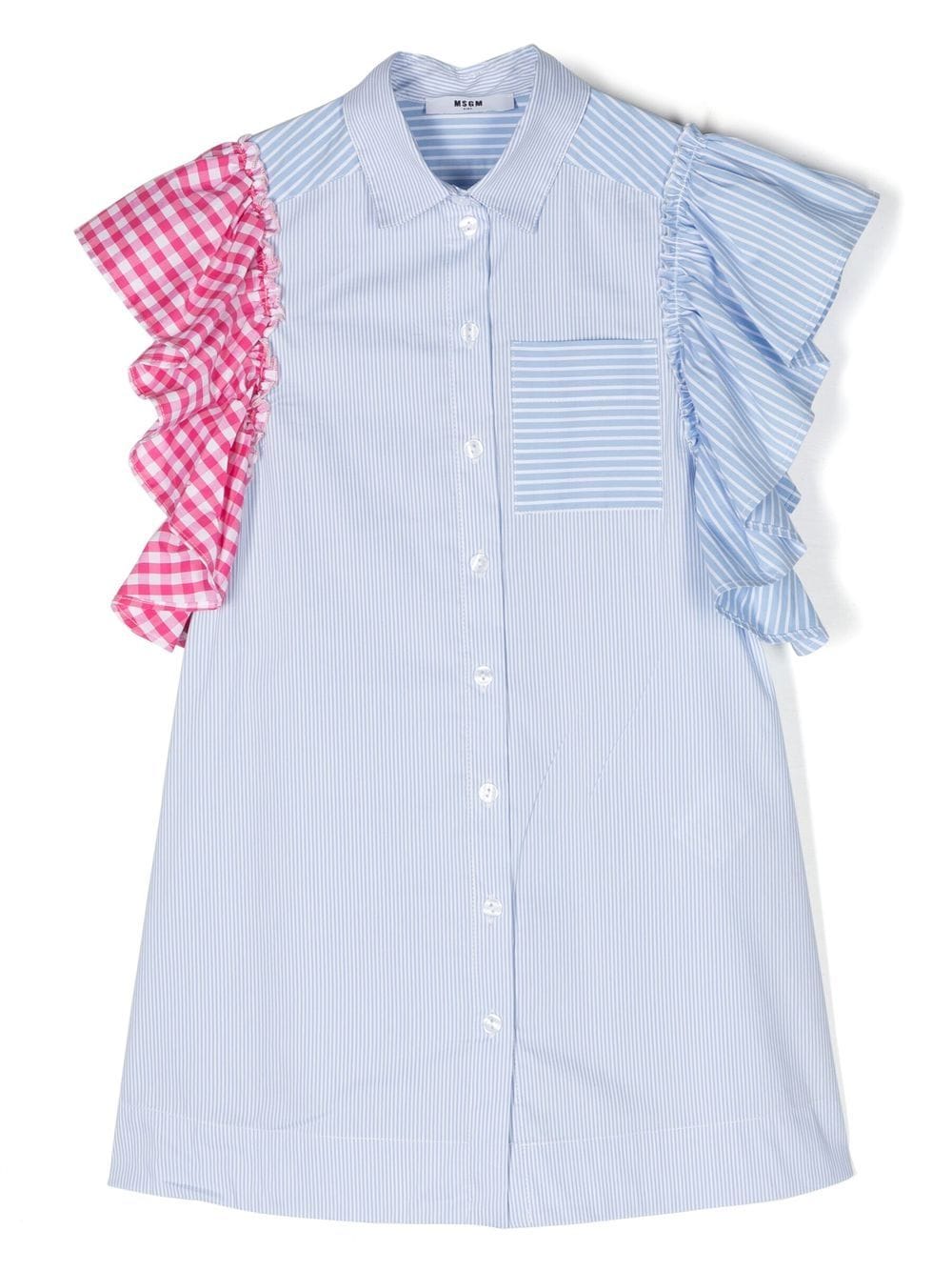 MSGM Kids multi-stripe check-detail shirt - White von MSGM Kids
