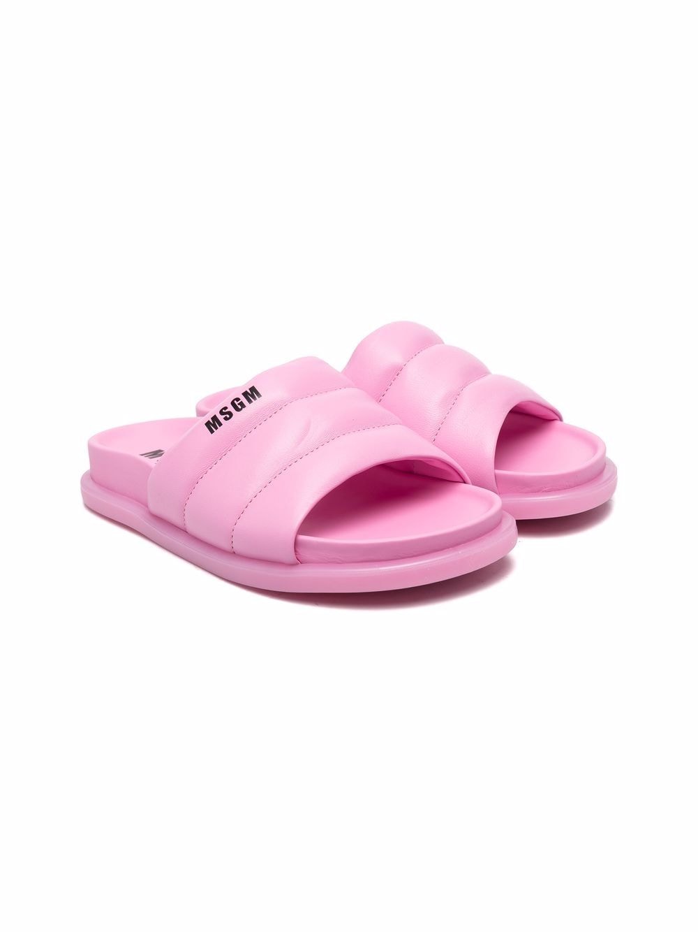 MSGM Kids padded logo-print slides - Pink von MSGM Kids