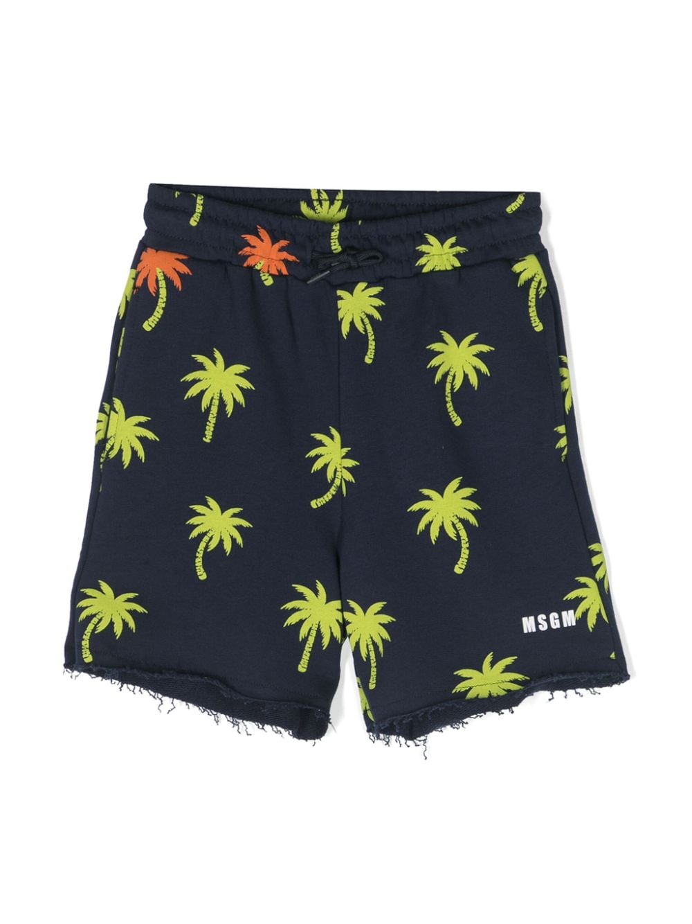 MSGM Kids palm tree-print cotton shorts - Blue von MSGM Kids