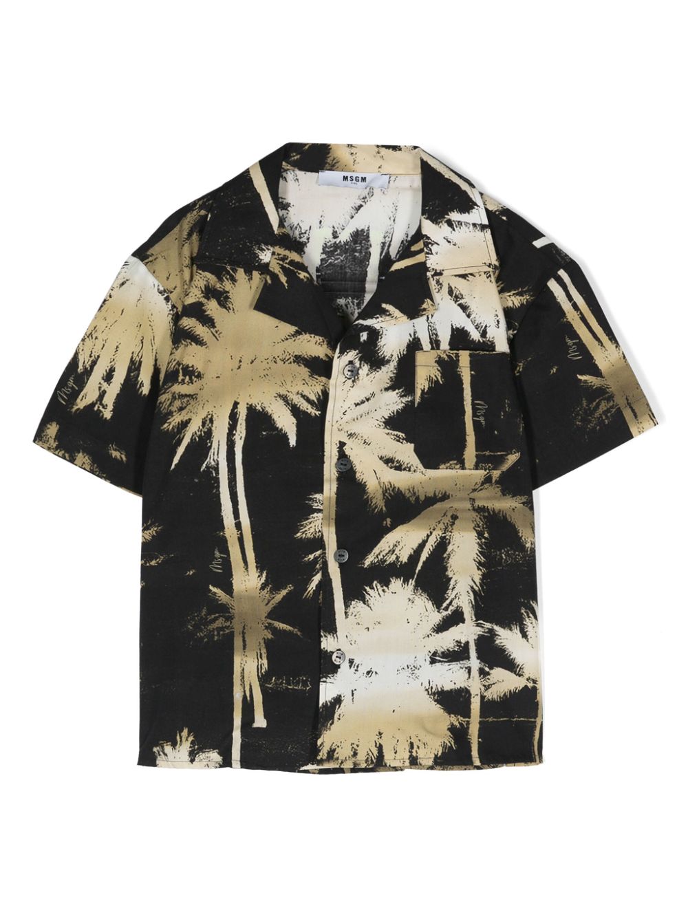 MSGM Kids palm tree-print poplin shirt - Black von MSGM Kids