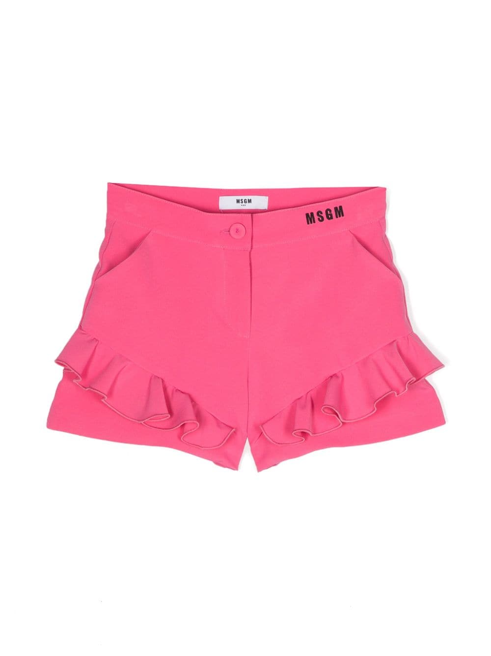 MSGM Kids ruffle-detail embroidered-logo shorts - Pink von MSGM Kids