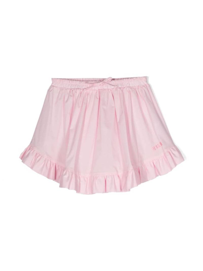 MSGM Kids ruffle-detail ruched skirt - Pink von MSGM Kids