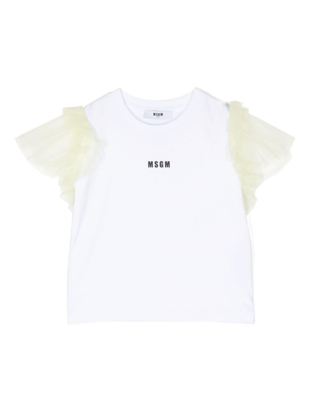 MSGM Kids ruffle-sleeves cotton T-shirt - White von MSGM Kids