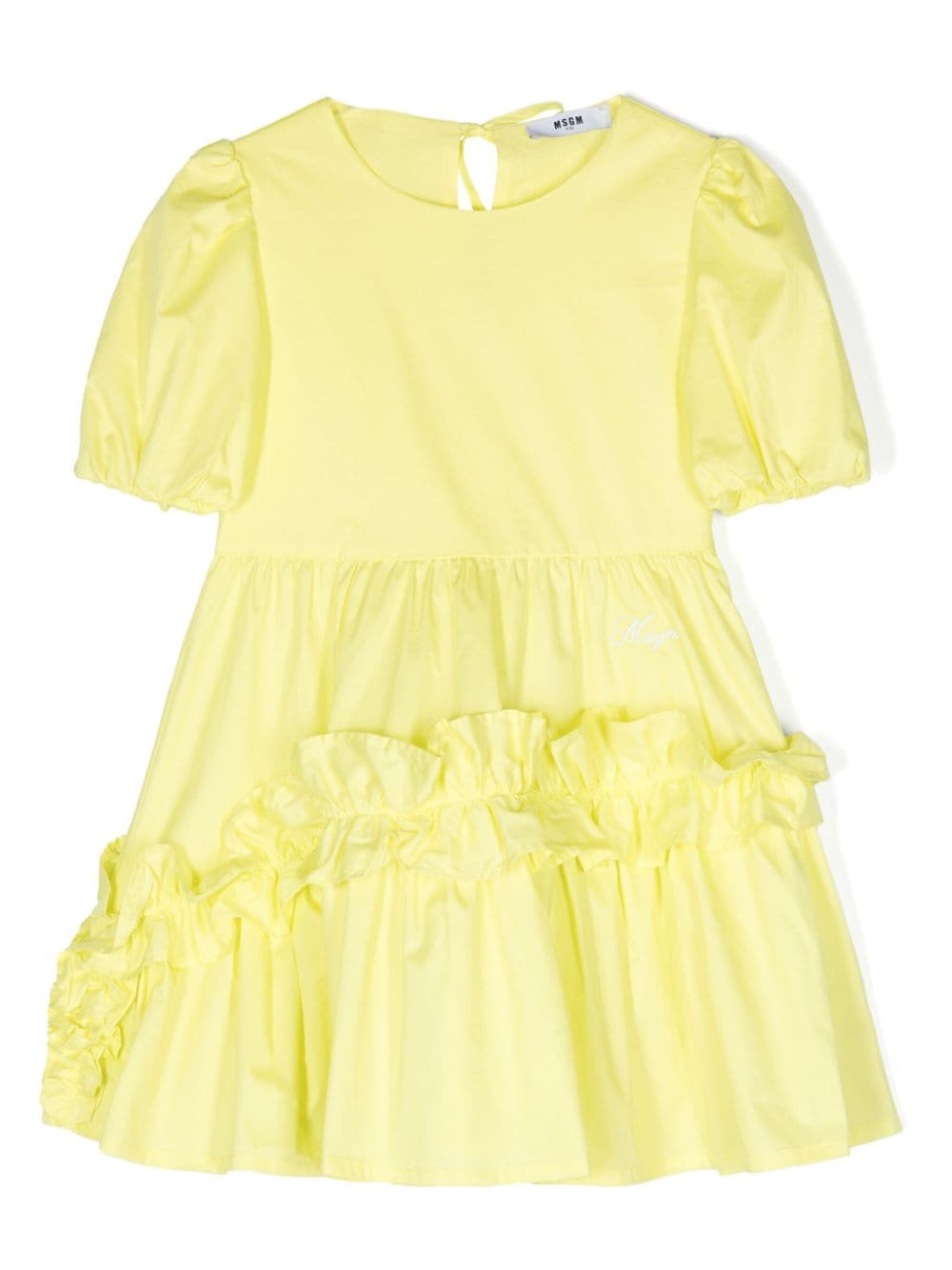 MSGM Kids ruffled poplin dress - Yellow von MSGM Kids