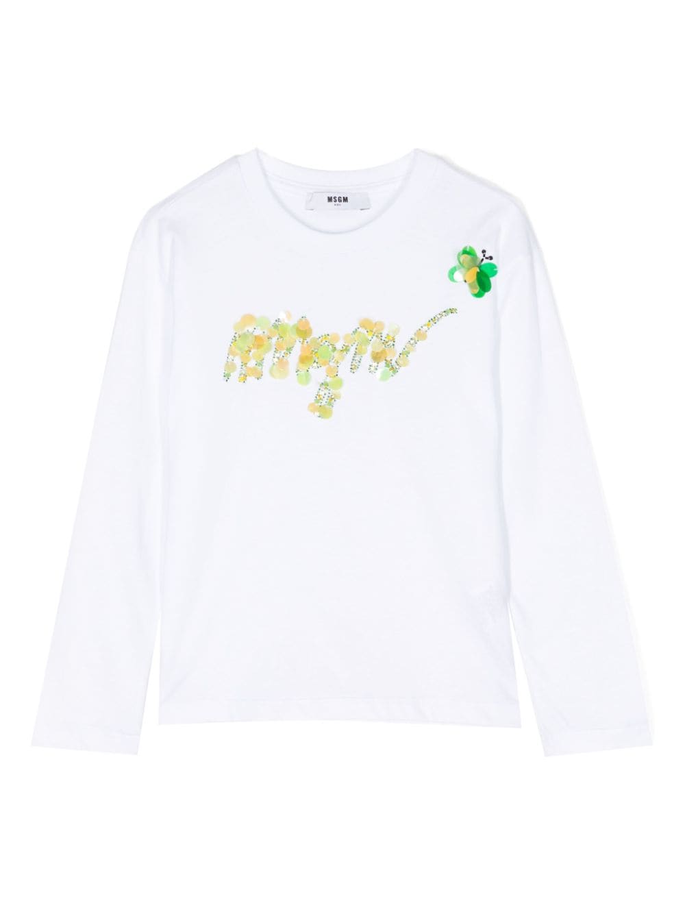 MSGM Kids sequin-embellished cotton T-shirt - White von MSGM Kids