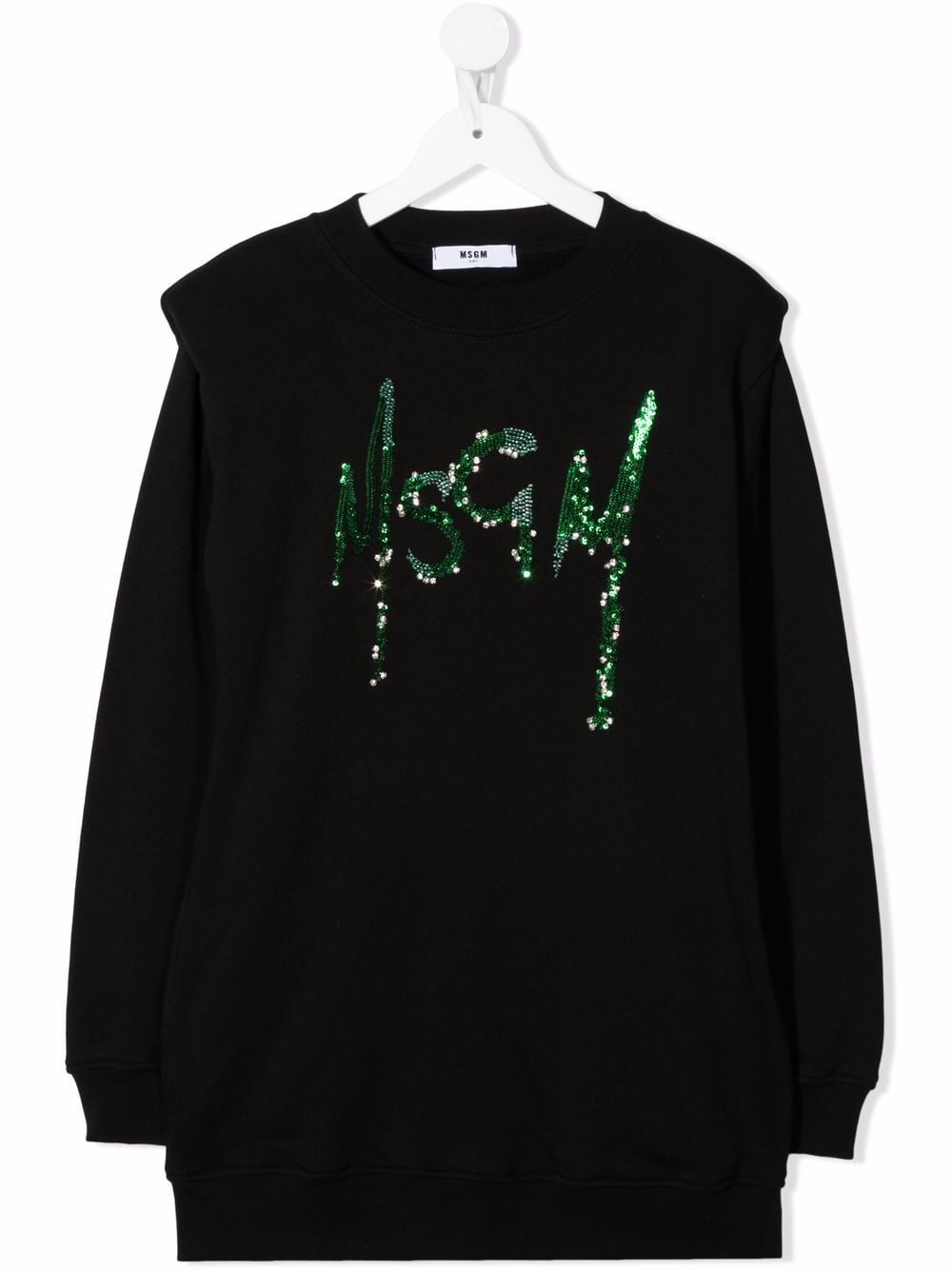 MSGM Kids sequin-embellished cotton sweatshirt dress - Black von MSGM Kids