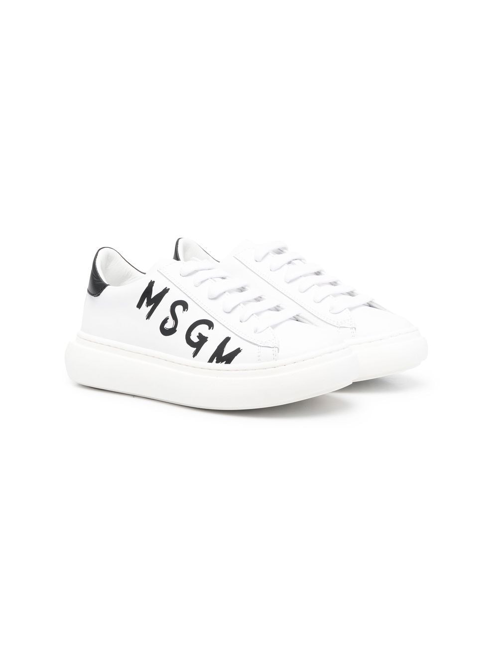 MSGM Kids side logo-print detail sneakers - White von MSGM Kids