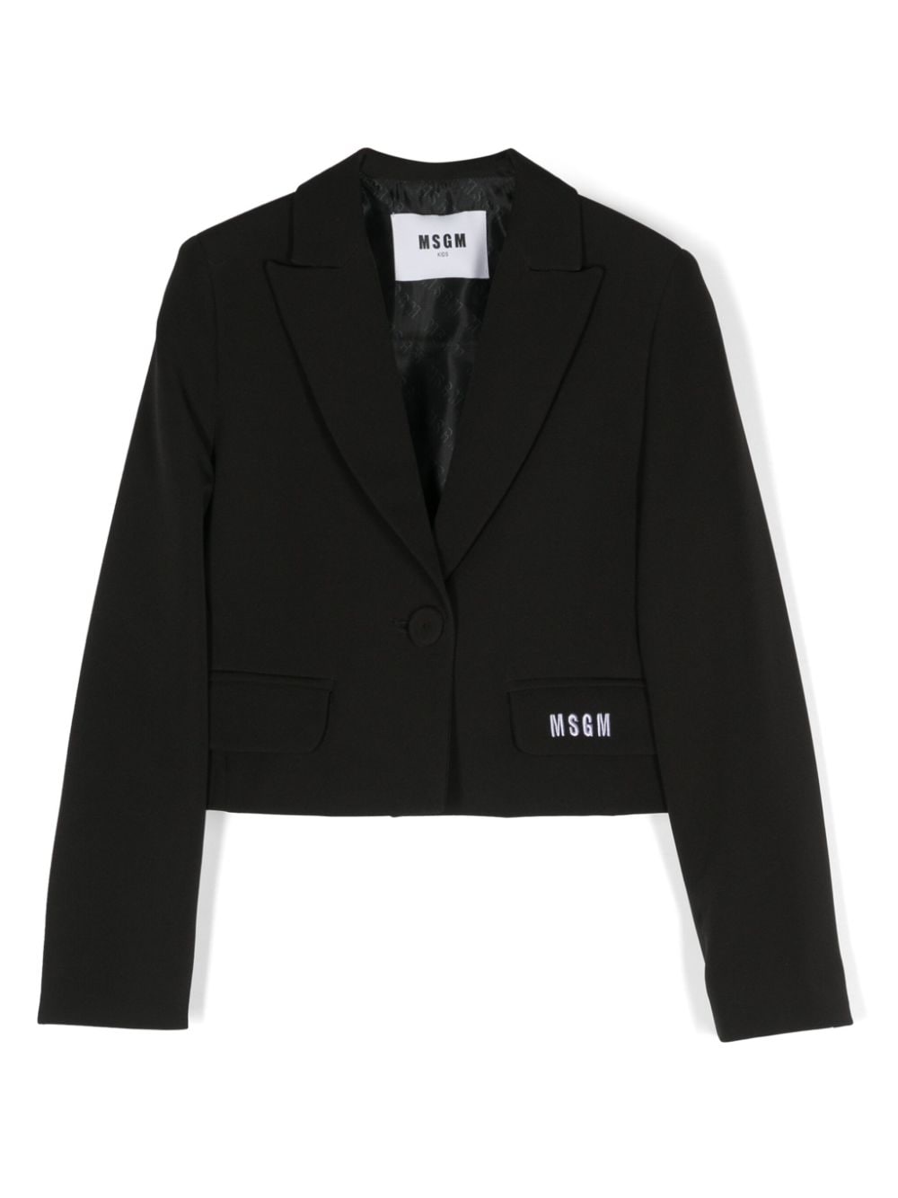 MSGM Kids single-breasted cropped blazer - Black von MSGM Kids