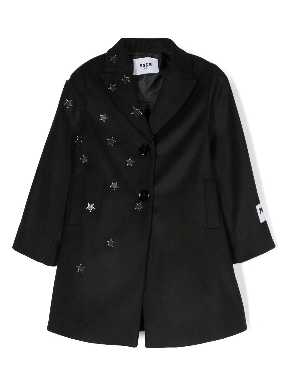 MSGM Kids star-patch trench coat - Black von MSGM Kids