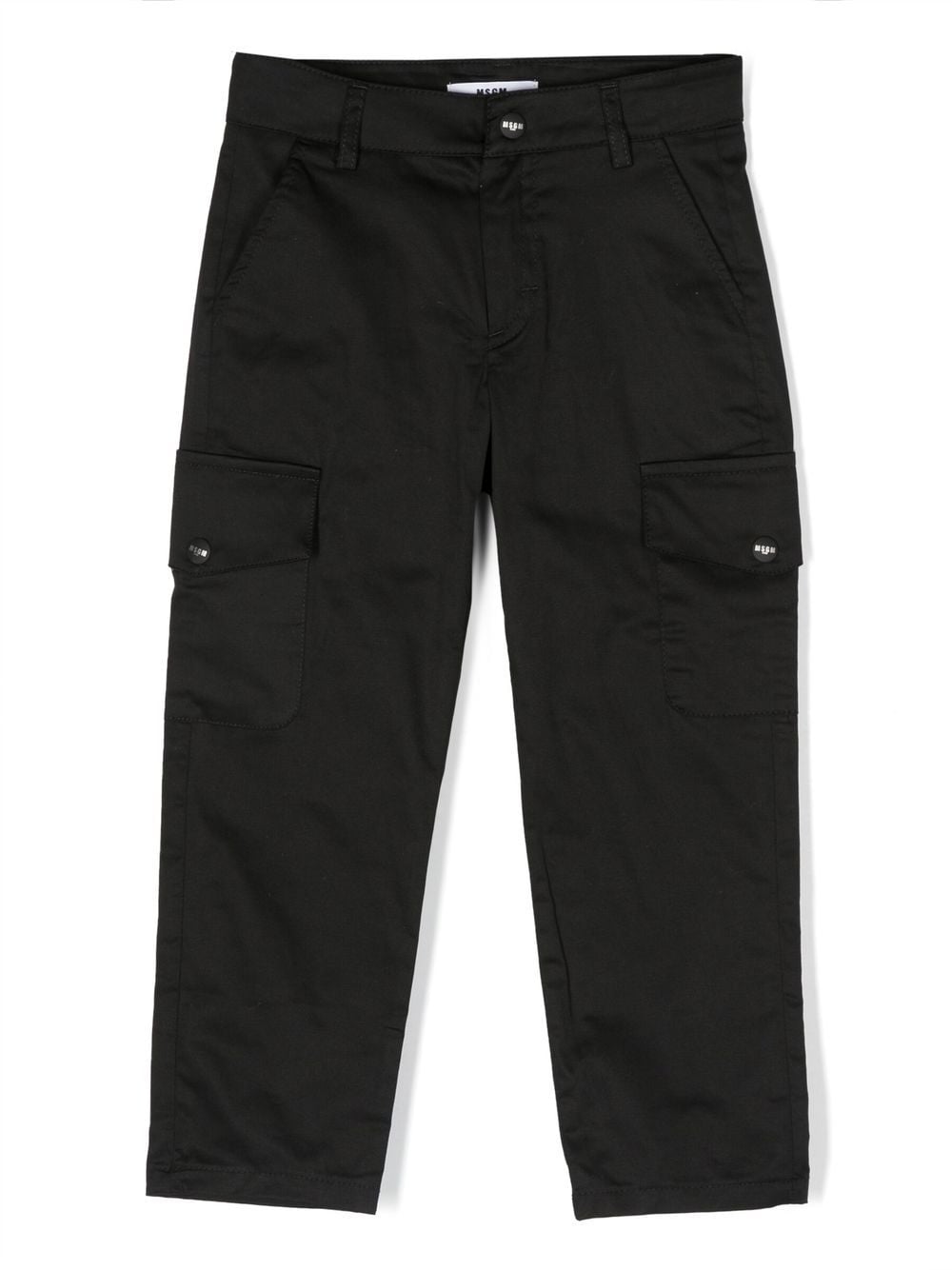 MSGM Kids stretch-cotton cargo trousers - Black von MSGM Kids