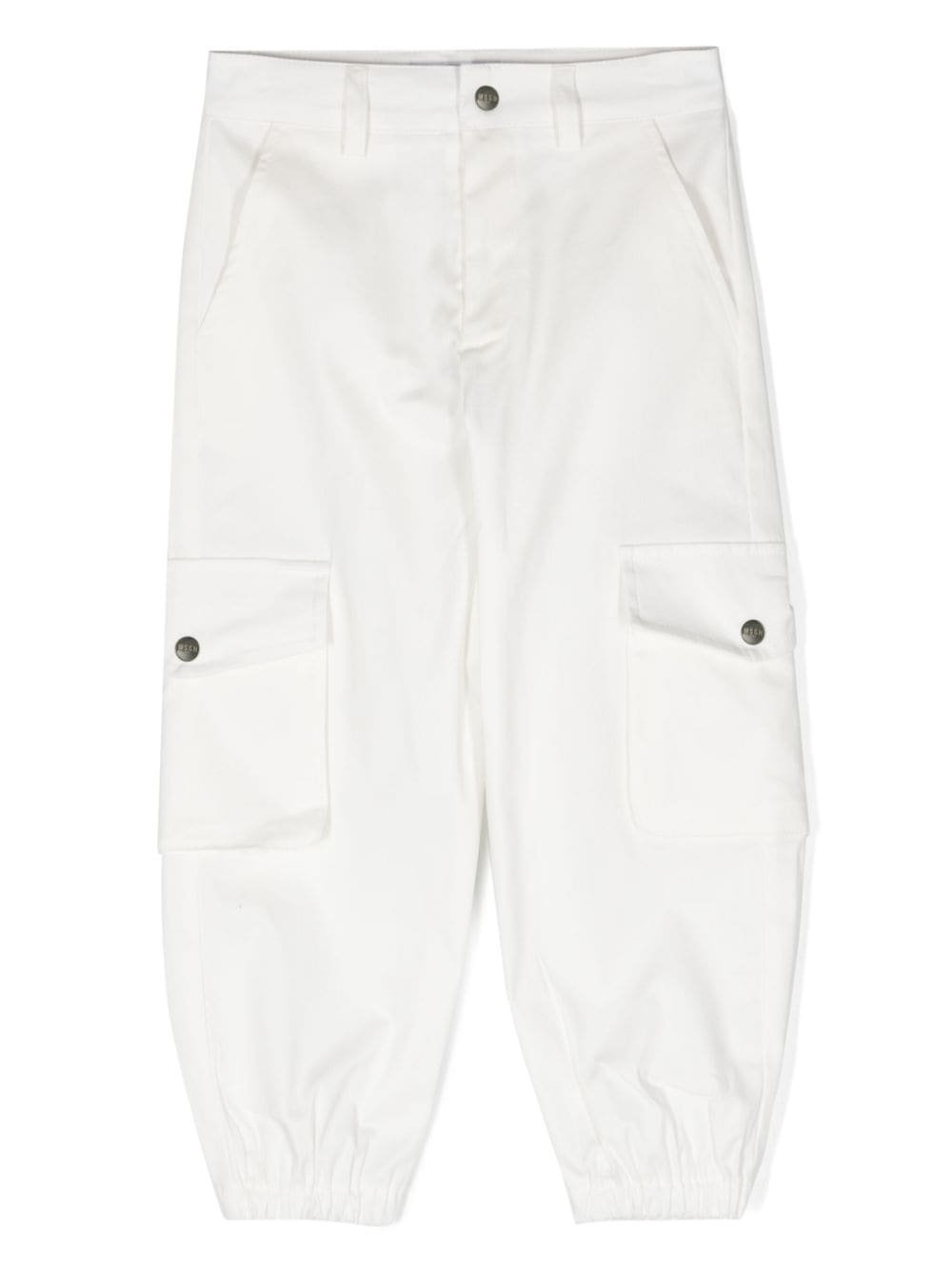 MSGM Kids stretch-cotton cargo trousers - White von MSGM Kids