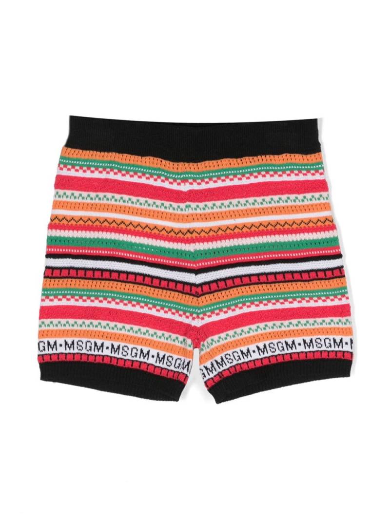 MSGM Kids striped knitted shorts - Pink von MSGM Kids