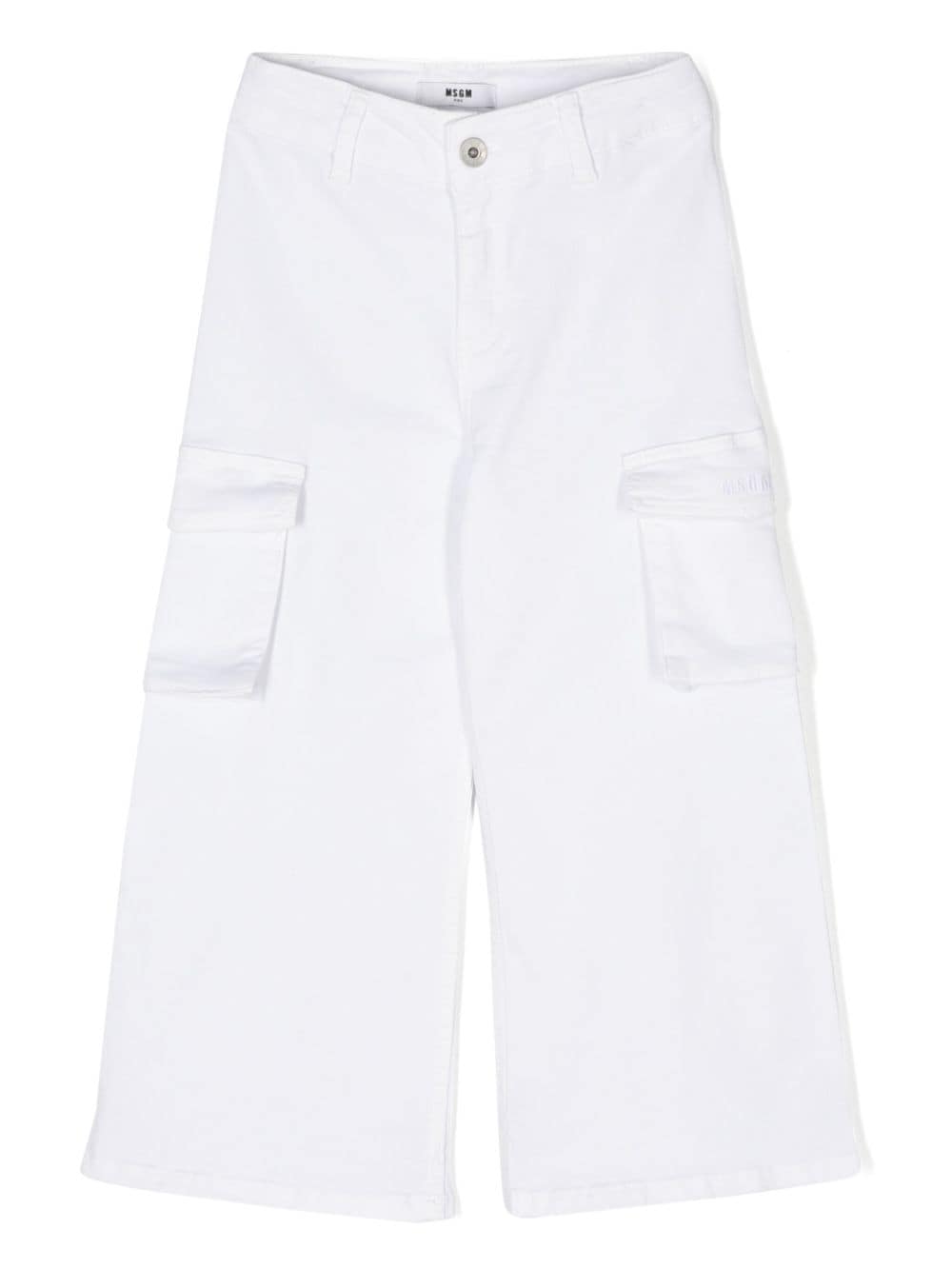 MSGM Kids twill stretch-cotton trousers - White von MSGM Kids