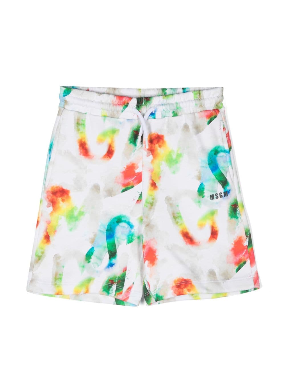 MSGM Kids watercolour cotton shorts - White von MSGM Kids